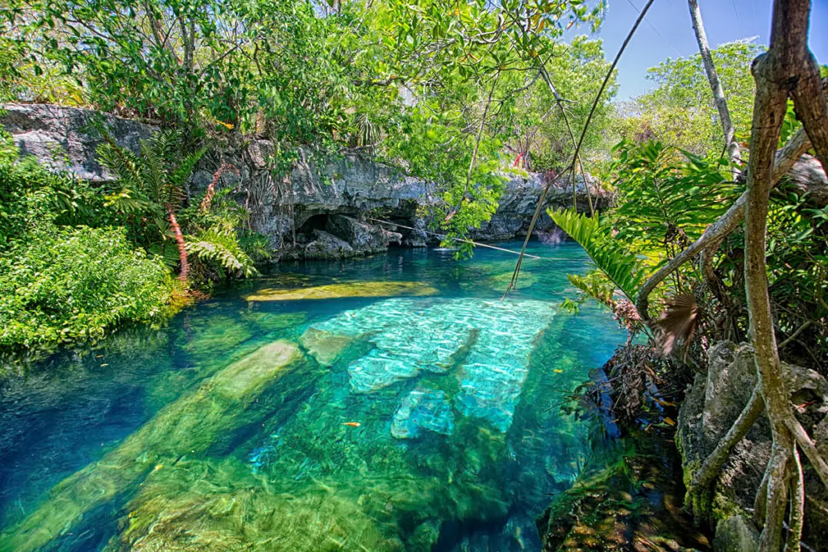 Cenote Cristalino in Playa del Carmen, Riviera Maya, Mexico