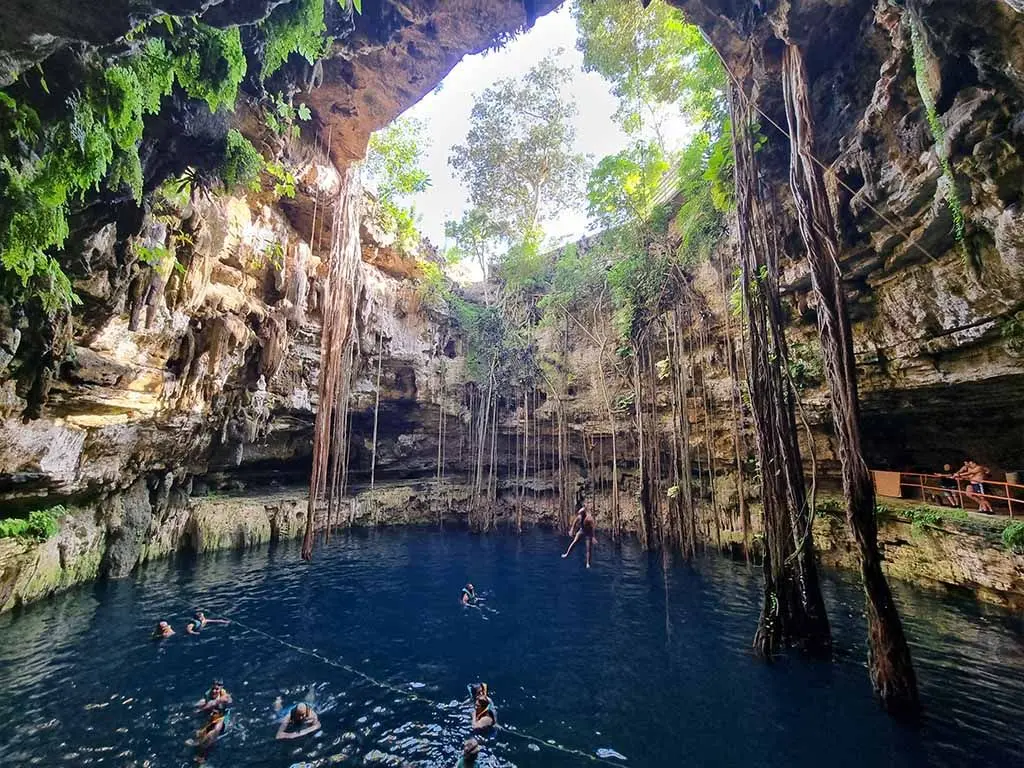 Cenote Oxman in Valladolid, Yucatan, Mexico 