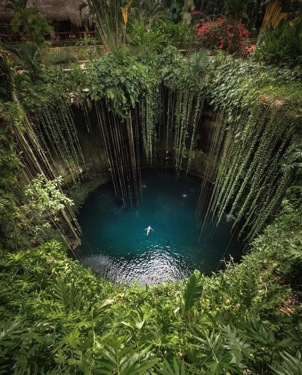 Cenote Ik Kil in Valladolid, Yucatan, Mexico 