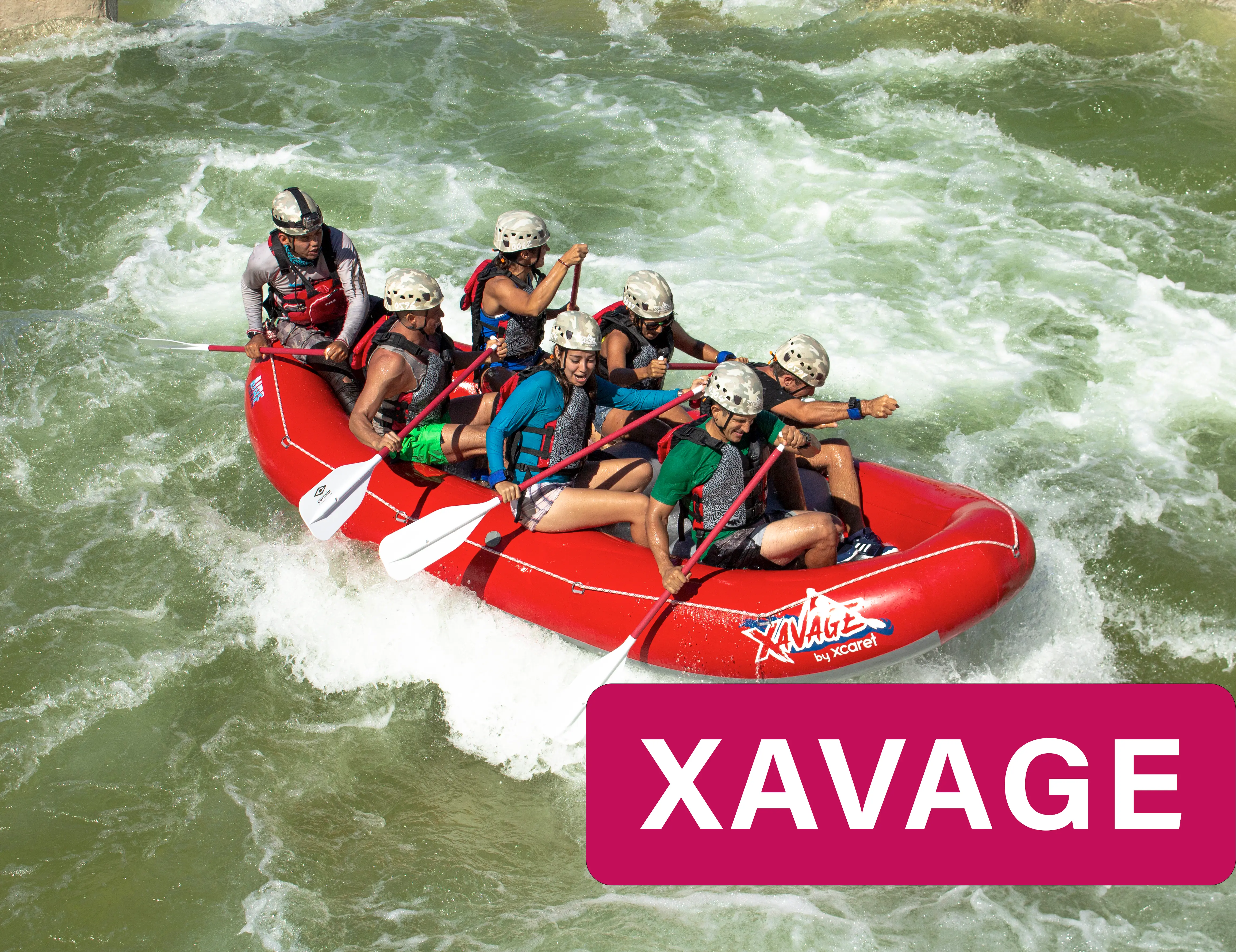 Rafting in Xavage Park the adventure park by Xcaret in the Riviera Maya